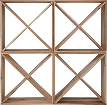 Set of 4 24 Bottle Wine Rack Solid Wood Holder Cube Bar Storage Cellar - Image 2