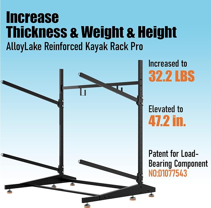 Kayak Storage Rack, Freestanding Outdoor Canoe Rack, Reinforced, and Enhanced - Image 3