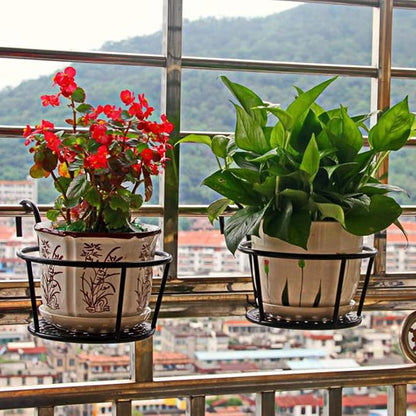 Hanging Railing Planters Baskets Art Hanging Flower Stands Balcony Flower Pot - Image 7