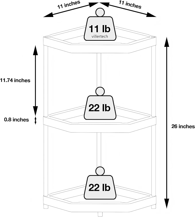 Kitchen Corner Shelf Countertop 3 Tier Bathroom Counter Organizer Cabinet - Image 3