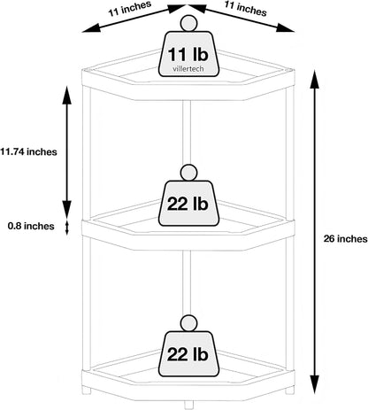 Kitchen Corner Shelf Countertop 3 Tier Bathroom Counter Organizer Cabinet - Image 3