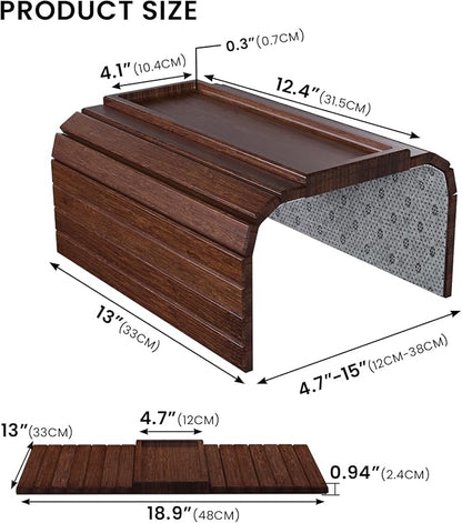 Sofa Arm Tray, Bamboo Folding Couch Arm Tray, Sofa Armrest Tray - Image 5