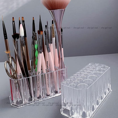 Clear Acrylic Lipstick Organizer Makeup Nail Brush Eyeliner Lip Liner Holder 26 - Image 7
