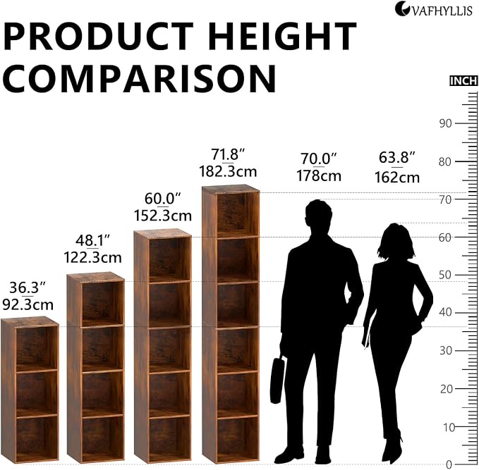 6 Cube Storage Organizer, 6 Tier Cube Low Bookcase Freestanding Storage Display - Image 4