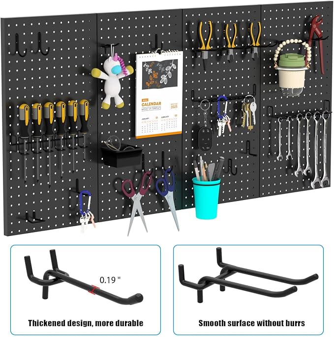 157 PCS Extra Thick Pegboard Hook Set, Metal Pegboard Accessory Organizer - Image 6