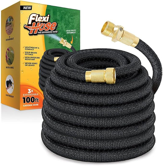 Flexi Hose Lightweight Expandable Garden Hose, 100FT -Retractable Garden Hose by FlexiHose