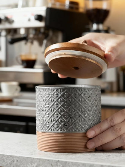 Miamolo Ceramic Jar with Lid Airtight, Coffee Canister Kitchen Food Storage Jars - Image 2