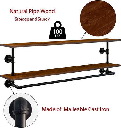 Clothes Rack 48in, Wall Mounted Garment Rack - Image 3