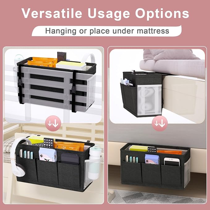 Dual-purpose Bedside Caddy Bedside Organizer, Bed Caddy - Image 2