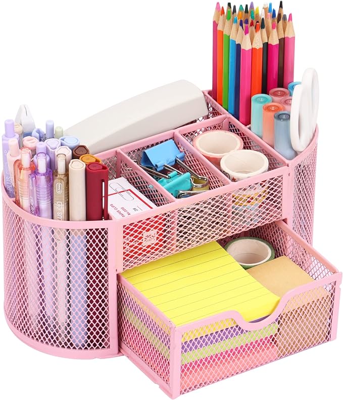 EOOUT Pink Desk Organizer, Pen Holder by EOOUT