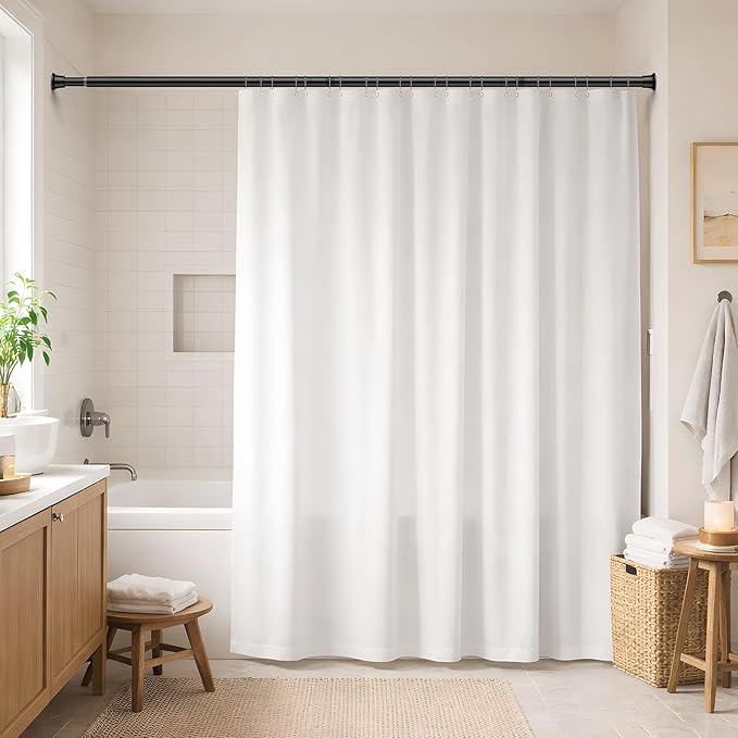 Black Shower Curtain Rod, 32-76 Inches, 7/8 Inch Diameter, 1 Pack | Adjustable - Image 5