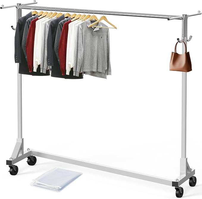 Simple Houseware Industrial Grade Z-Base Garment Rack, 500lb Load - Image 3