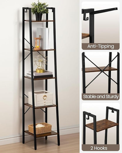 Hzuaneri Ladder Shelf, Freestanding Corner Storage Shelf | Bookcase - Image 3
