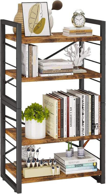 Homeiju Bookshelf, Dorm Desk Hutch, Desk Shelf Organizer, 4 Tier Stackable - Image 9