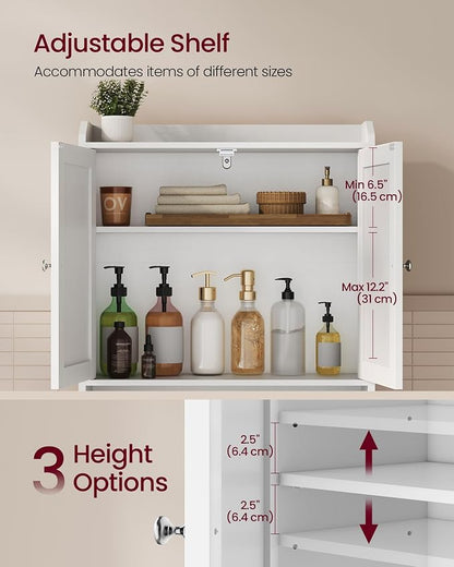 VASAGLE Over the Toilet Storage Cabinet, Adjustable Shelves, Space-Saving | - Image 2