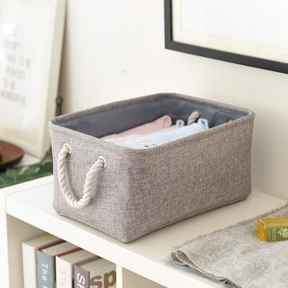 TheWarmHome Large Storage Bins Basket, 2 Pack Grey Fabric Storage Cubes - Image 8