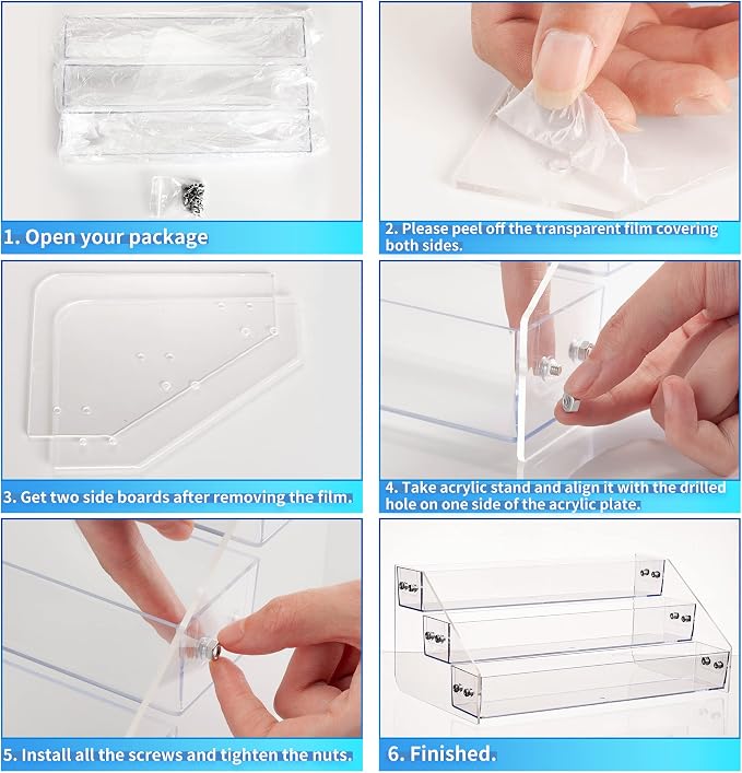 Acrylic Spice Rack, Tiered Spice Rack Shelf Seasoning Organizer - Image 4