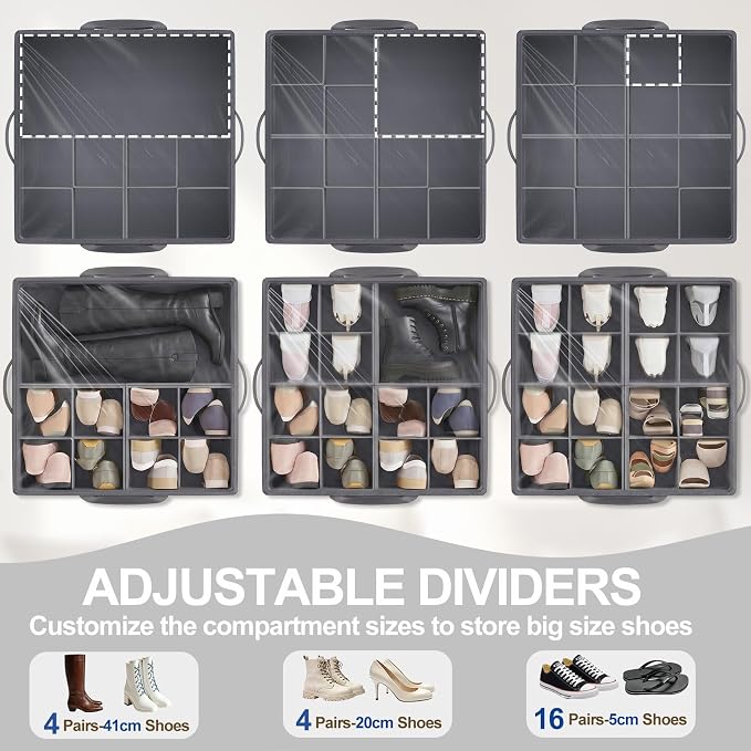Large Shoe Organizer for Closet, 16 Pairs Shoe Storage Box - Image 5
