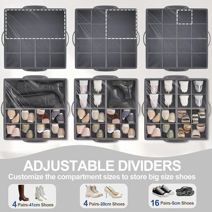 Large Shoe Organizer for Closet, 16 Pairs Shoe Storage Box - Image 5