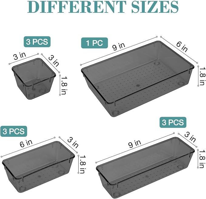 10 PCS Drawer Organizer Set, 4 Varied Size Bathroom and kitchen Drawer cabinet - Image 2