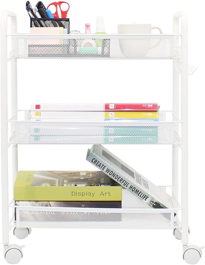 3-Tier Mesh Rolling Cart by OVICAR