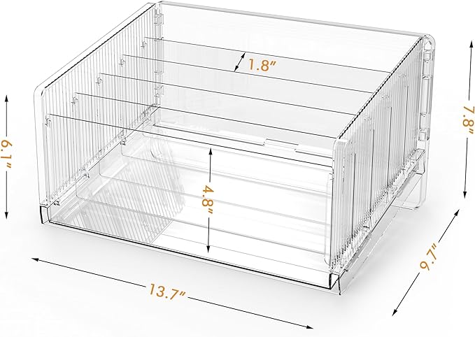 File Sorter Organizer, 5 Sections Acrylic Letter Tray - Image 3