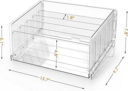 File Sorter Organizer, 5 Sections Acrylic Letter Tray - Image 3
