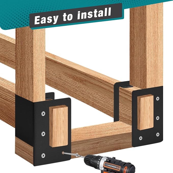 Firewood Log Storage Rack Bracket 4 Pack, Fireplace Wood Storage Holder - Image 8