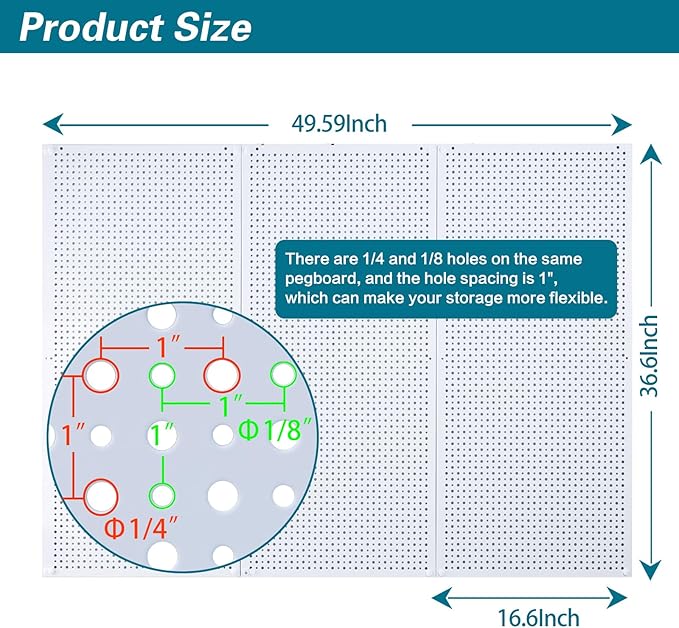 Pegboard Rack Garage Storage Steel Horizontal PegBoard Pack, Steel Pegboard - Image 2