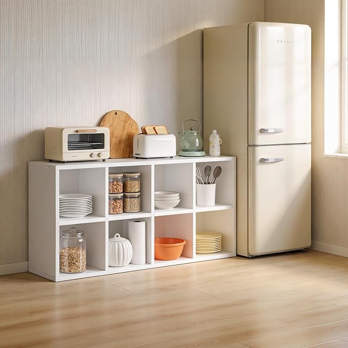 LUCKLIFE 8-Cube Storage Organizer, Stackable Modular Bookcase Shelf by Furnitureseries