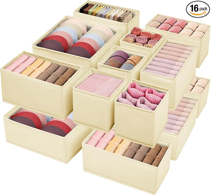 Drawer Clothing Organizer 16-Pack, Fabric Folding Wardrobe Organizer by Unknown