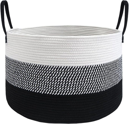 JMvicyroam 115L Extra Large Machine Washable Cotton Rope Blanket Basket | by JMvicyroam