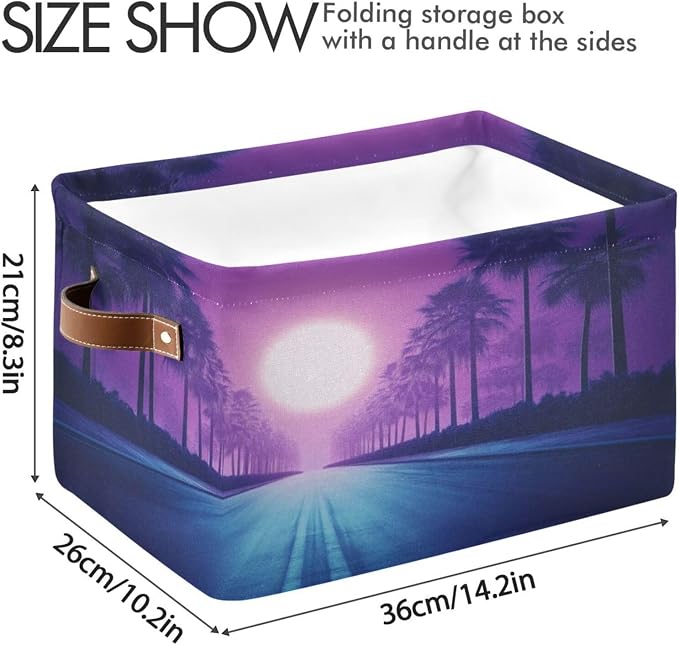 80s Synthwave Storage Bins Box Foldable Shelf Basket - Image 3