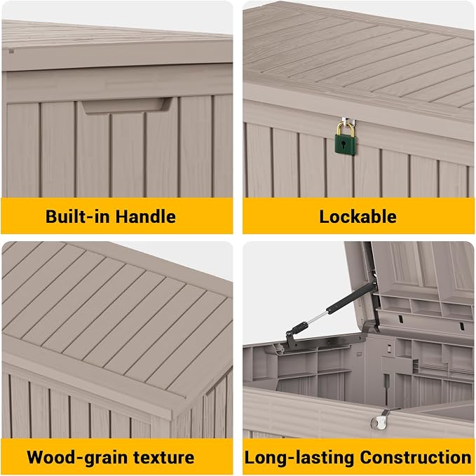 EasyUp 200 Gallon Deck Boxes Resin Large Storage Bins - Image 4