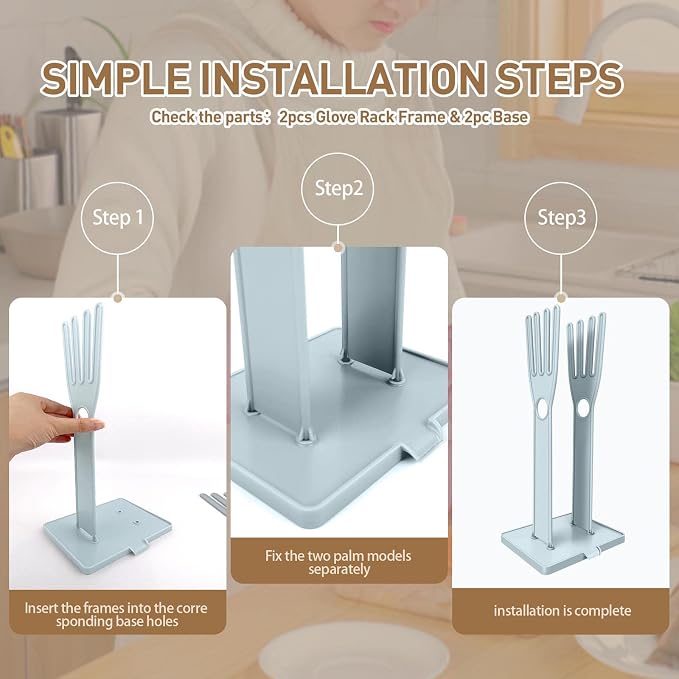 2 Piecesg Kitchen Glove Holder，Glove Dryer，dishwashing Gloves Holder，Plastic - Image 4