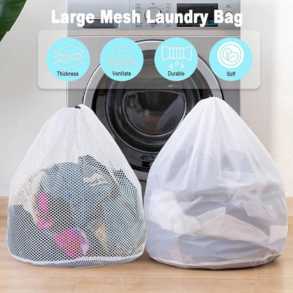Mesh Laundry Bags with Adjustable Single Shoulder Straps 24" x 32" Sturdy Nylon - Image 4