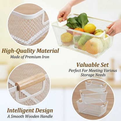 Noamus 3 Pack Metal Mesh Baskets - Image 3