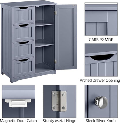 Yaheetech Large Bathroom Storage Cabinet, Freestanding Floor Cabinet - Image 7