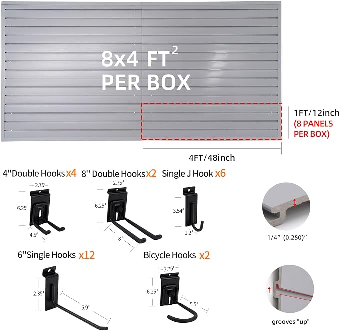 Slatwall Panels 4'x8' Garage Slat Wall Storage Systems - Image 3