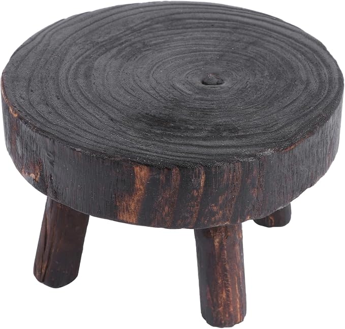 Mini Wooden Stool Display Stand, ULTECHNOVO Solid Wood Stool Plant Stand by ULTECHNOVO