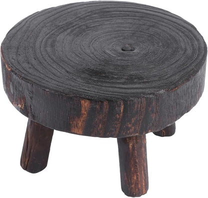 Mini Wooden Stool Display Stand, ULTECHNOVO Solid Wood Stool Plant Stand by ULTECHNOVO