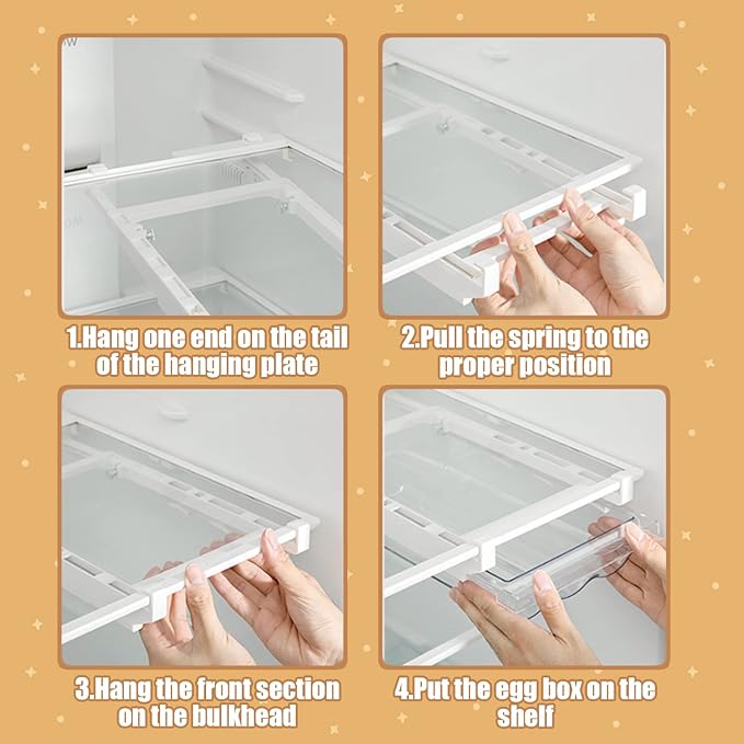 Egg Holder For Refrigerator，Mini Fridge Drawer Organizer Egg Storage Bin Clear - Image 3