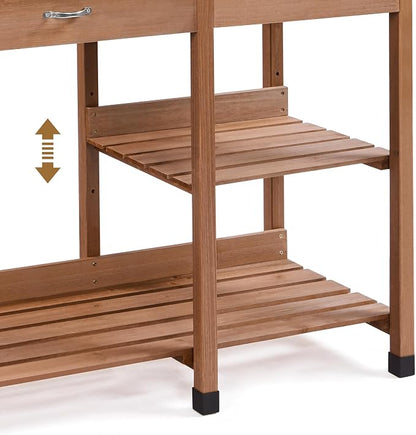 Topeakmart 45.2x17.7x47.6'' Potting Benches Outdoor Garden Potting Table Work - Image 8