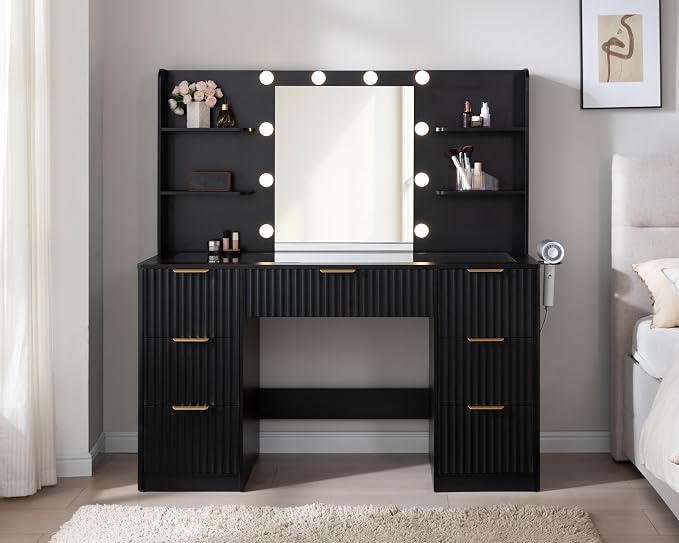AMERLIFE 47.2" Fluted Vanity Desk - Image 2