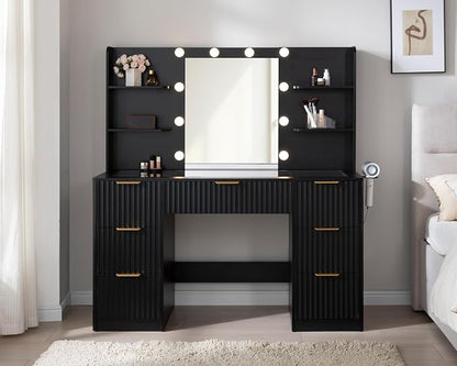 AMERLIFE 47.2" Fluted Vanity Desk - Image 2
