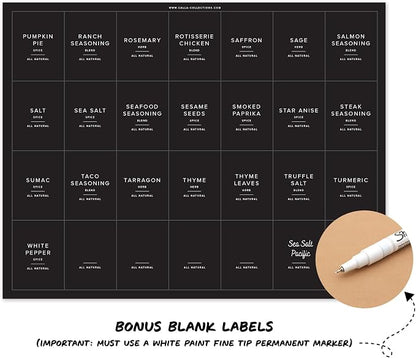 230 Black Spice Labels by ThreeKin | Waterproof & Oil-Resistant Pre-Printed - Image 8