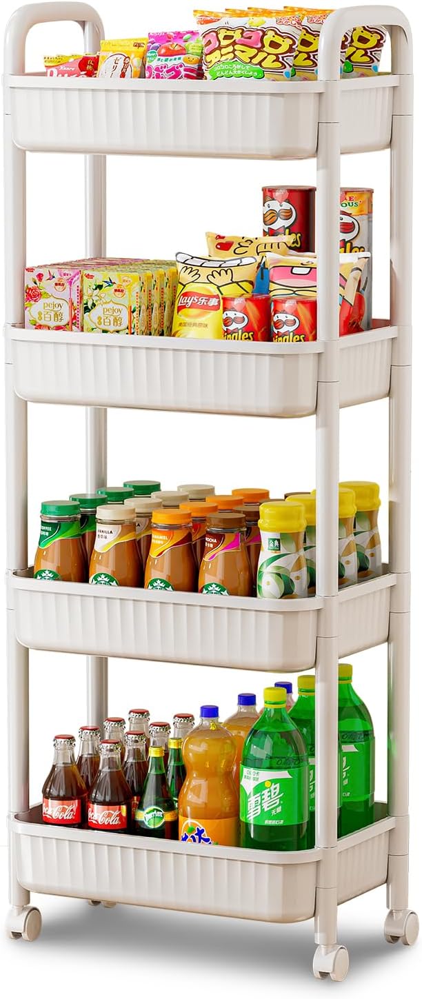 JOYZAN 4 Tier Rolling Carts by MakeYourHomeOrganizedTidy