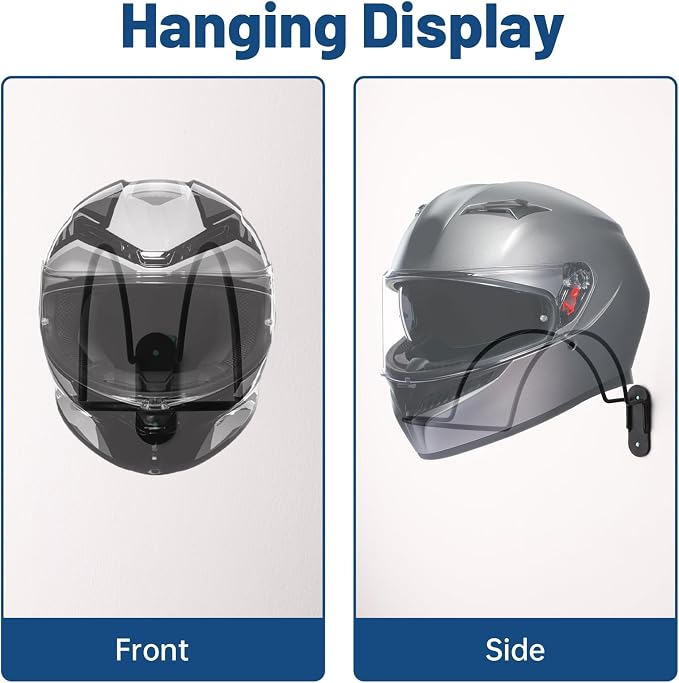2 Pcs Helmet Rack Hanger Wall Mount Display, Helmet Holder Hooks Wall Mount - Image 3