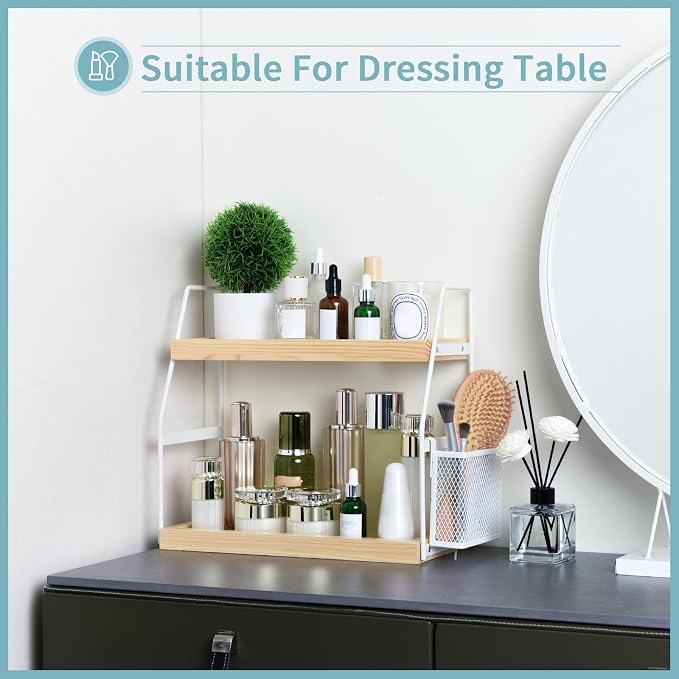 Bathroom Counter Organizer, 2-Tier Standing Storage Shelf - Image 5