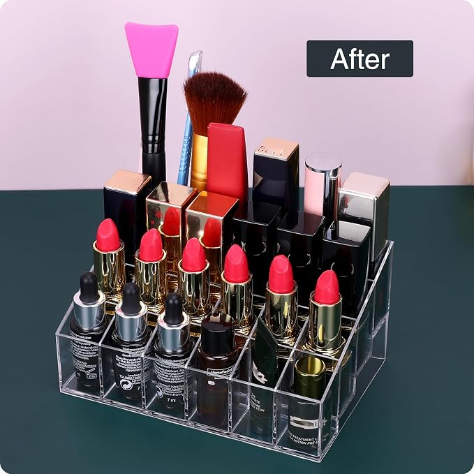 Lipstick Organizer, Small Clear Plastic Compact Lip Gloss Chapstick Perfume - Image 4